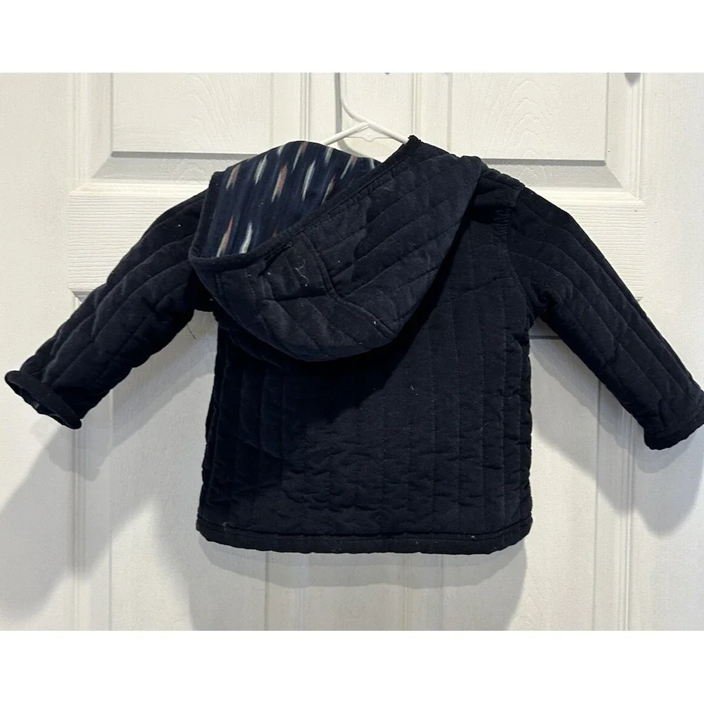 Genuine Kids OshKosh Navy Blue Quilted Corduroy Hooded Jacket Toddler 2T‎